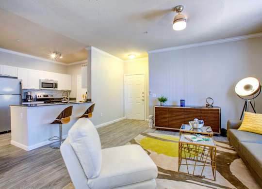 1-Bedroom Apartments in North Phoenix - Ironhorse at Tramonto - Modern Living With Stylish Decor, Wood-Style Flooring, and Access to the Kitchen
