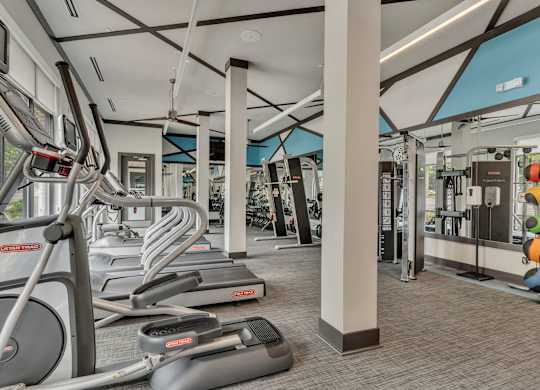 Pet-Friendly Apartments in Nashville, TN- Octave Apartments-  fitness center with cardio equipment