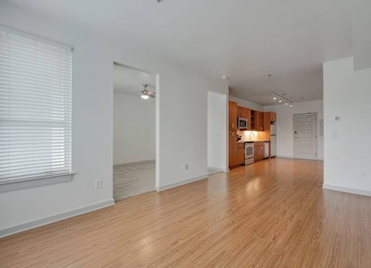 12 South Apartments - Nashville TN - kitchen with dark wood cabinets and stainless steel appliances