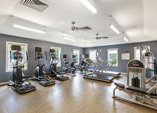 Orchards Apartments Marlborough ma apartment loft style apartments photo of  fitness center gym with cardio and strength weight training equipment including treadmill elliptical and bike