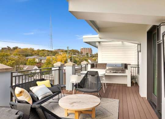 12 South Apartments - Nashville TN - patio with a view and furniture