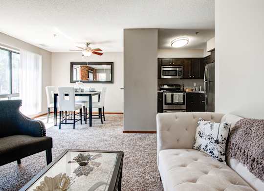 dining area with view to living room