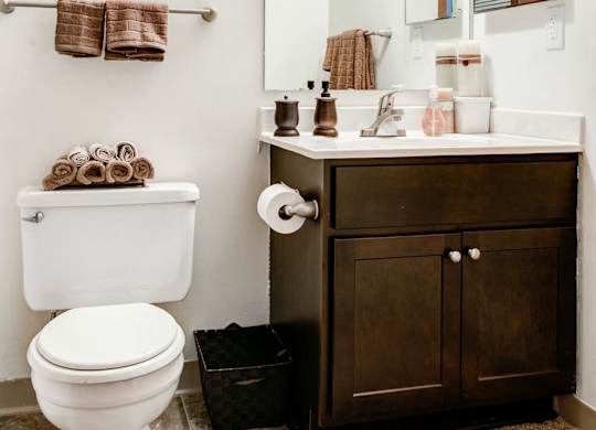 bathroom with updated materials
