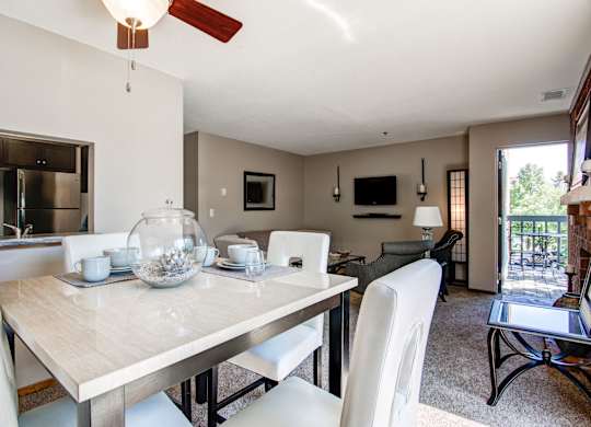 dining area with view to kitchen