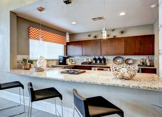Kitchen area in clubhouse