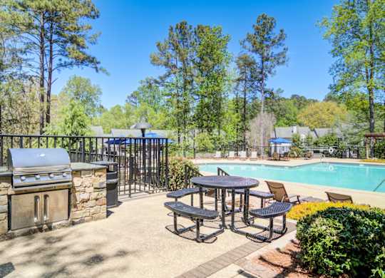 Pet-Friendly Apartments in Marietta– Wood Pointe Apartments – pool sundeck area