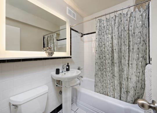 One-bedroom bath (staged) at 1500 Arlington, Virginia, 22209