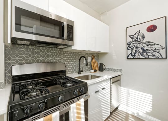 Studio kitchen (staged) at 1500 Arlington, Arlington, VA