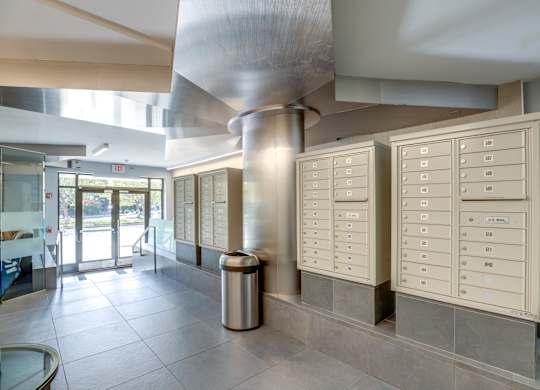 Mailboxes in lobby of 1600 Pennsylvania Avenue SE Apartments