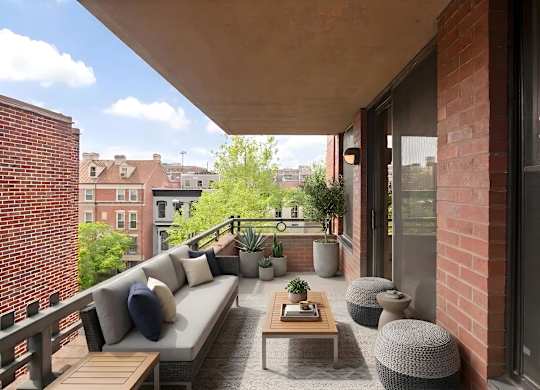 1633 Q apartment balcony (virtually staged)