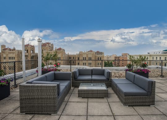 Rooftop deck with seating area at 2100 Connecticut, Washington, Washington
