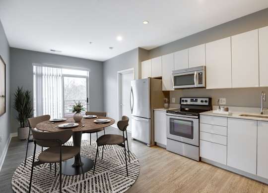 Two-bedroom apartment (virtually staged) at 2255 Wisconsin Avenue Apartments in the Glover Park neighborhood of Washington, DC 20007
