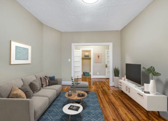 Apartment living area (virtually staged) at 1630 Park, Washington, DC, 20010