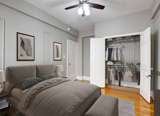 One bedroom at The Belvedere at 1301 Massachusetts Avenue, NW, Washington, DC 20005