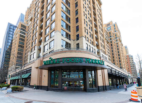 Wholefoods Market located blocks away from Lenox Club Apartments in the National Landing neighborhood of Arlington, VA