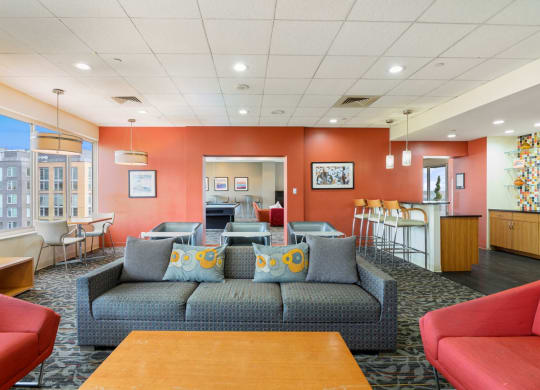 Rooftop seating areas at Lenox Club Apartments in National Landing, Arlington, VA 22202