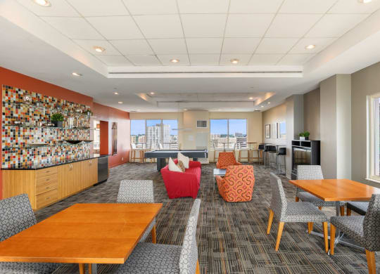 Rooftop seating areas at Lenox Club, National Landing, Arlington, VA 22202