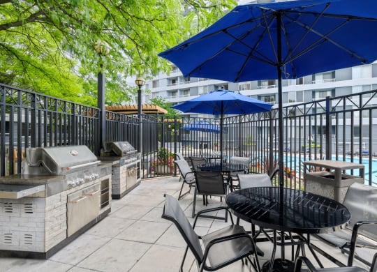 Outdoor grilling area  at Lenox Park, Silver Spring