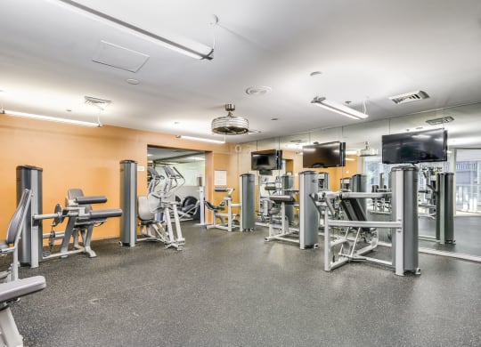 Fitness center updated weight room  at Lenox Park, Maryland, 20910