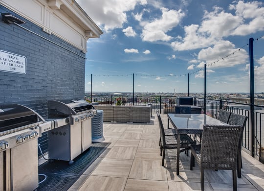 Rooftop deck grilling area at Highview and Castle Manor, Washington, DC