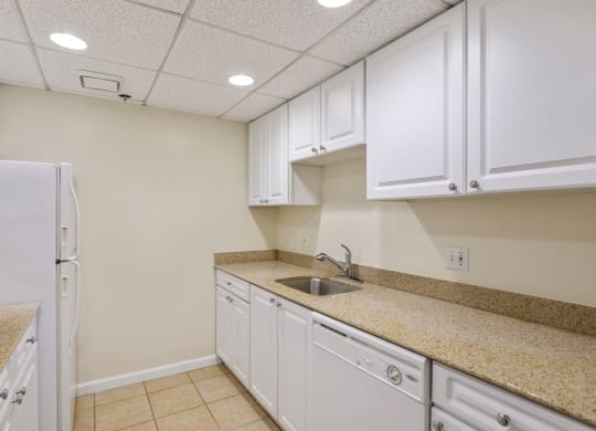 Kitchen with classic appliances at Lenox Club Apartments, National Landing Arlington, VA, 22202