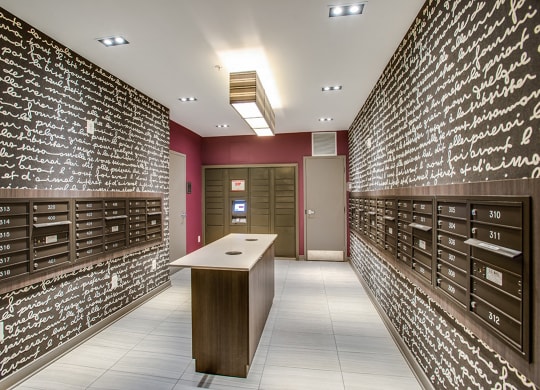 Mail area and package lockers at 2255 Wisconsin, Washington, DC, 20007