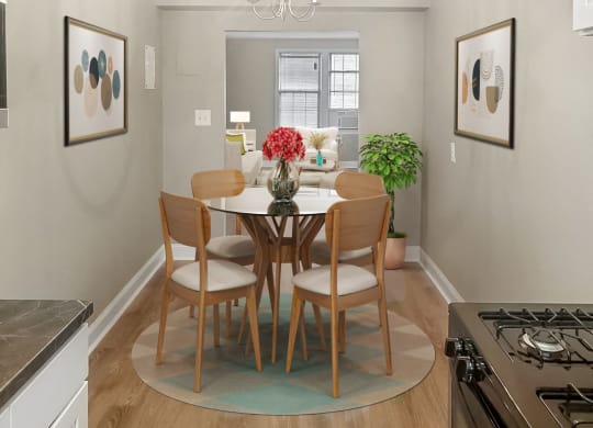 Dining (virtually staged) at Park Crest Apartments, Washington, 20007