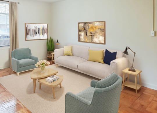 Living (virtually staged) at Park Crest Apartments, District of Columbia 20007