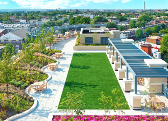 Rooftop terrace with grills at Park Place at Petworth, Washington, DC 20011