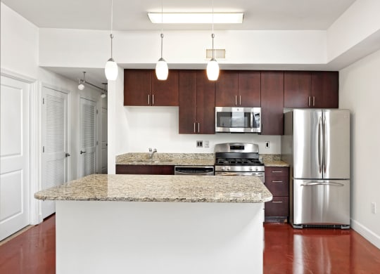 Kitchen with stainless steel at Park Place at Petworth, Washington, District of Columbia