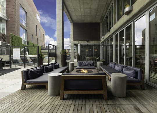 Patio with fire pit at The Shay, Washington, DC 20001