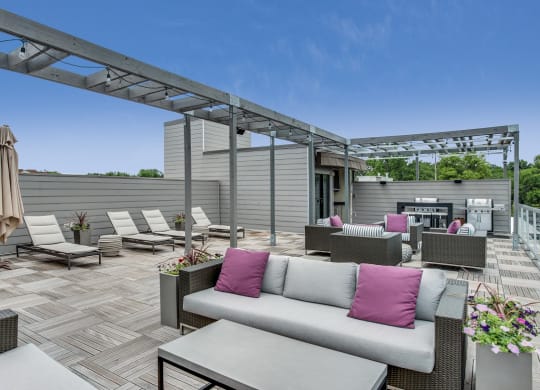 Rooftop deck with grills at 2255 Wisconsin, Washington, 20007
