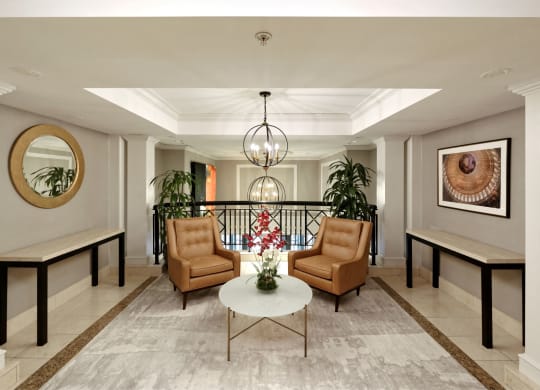 Seating area at West End Residences, Washington, 20037