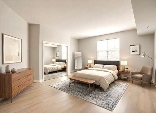 Spacious Bedroom (virtually staged) at West End Residences, Washington 20037
