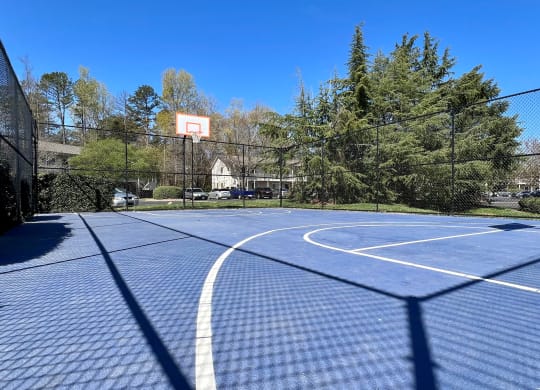 a basketball court at the enclave at woodbridge apartments in sugar land, tx