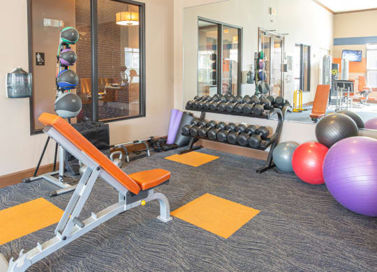 Fitness Center With Modern Equipment at Hurstbourne Estates, Kentucky