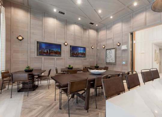 Farmhouse inspired clubhouse with ample gathering areas
