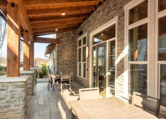 Outdoor patio seating at Retreat at Ironhorse, Tennessee