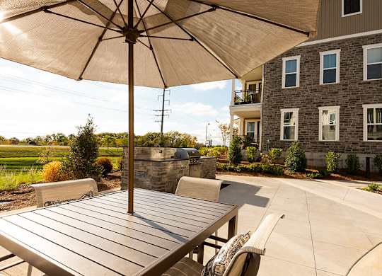Shaded Lounge Area By Pool at Retreat at Ironhorse, Franklin, Tennessee