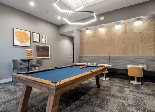 The Atwater Apartments Game Room with Pool Table