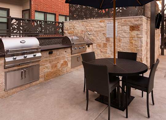 Outdoor Barbeque Area With Grills