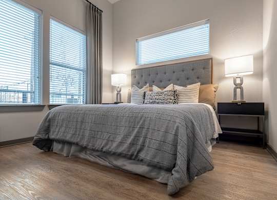 Large Bedroom With Wood Floors