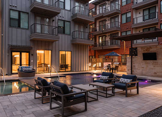 Luxury Poolside At Night