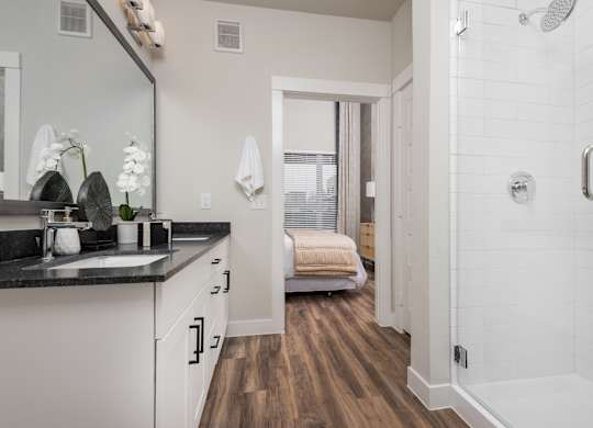 Apartment Bathroom at Tin Top at the Creamery Apartments