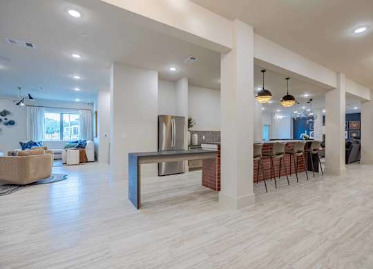 Spacious open floor plan with multiple seating areas at Emilia Apartments, Boerne, 78006