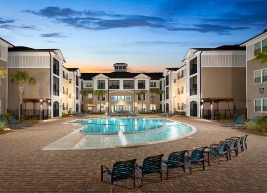 Blue Cool Swimming Pool at Abberly Crossing Apartment Homes by HHHunt, Ladson, South Carolina