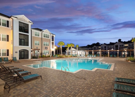 Night view at Abberly Crossing Apartment Homes, Ladson, 29456