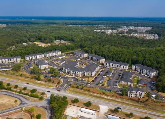 Aerial View Of Apartment at Abberly Crossing Apartment Homes by HHHunt, Ladson, South Carolina