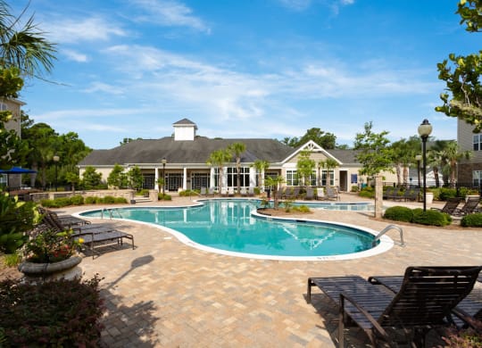 Sparkling Swimming Pool at Abberly Pointe Apartment Homes by HHHunt, Beaufort, SC