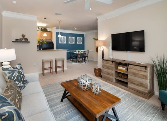 Spacious Living Room at Abberly Pointe Apartment Homes by HHHunt, Beaufort, SC